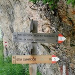 Schließlich zweigt rechts der schmale Waldpfad zur Ciampcios Hütte ab