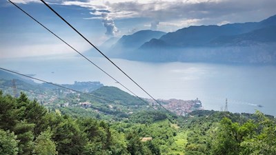 View of Malcesine from the cable car on Monte Baldo