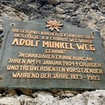 Remembrance of Adolf Munkel at the Adolf Munkel trail