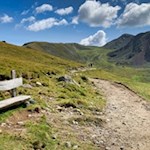 Auf dem Weg zum Kratzberger See laden Bänke zum Verweilen ein