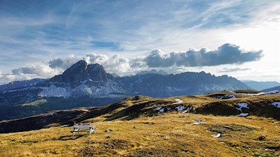 Insbesondere der Peitlerkofel sticht auf dem Maurerberg ins Auge