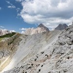 Vom Col dala Pieres in Richtung Stevia-Hütte