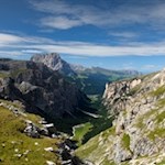 Blick ins malerische Langental nahe der Puezhütte