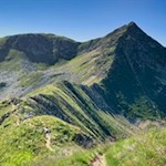 Abstieg über den Grat des Kleinen Kornigl mit Blick auf den Großen Kornigl 