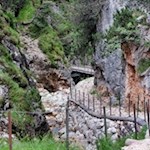 Der Prügelsteig geleitet sicher durch die imposante Schlernschlucht