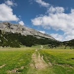 Through the flowery high valley towards lake Conturines