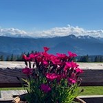Ausblick von der Sonnenterrasse der Vöraner Alm