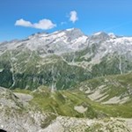 Blick auf den Nevesboden, die Ausläufer des Großen Möseler und den Hohen Weißzint