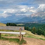 Ausblick auf den Latemar und den Rosengarten