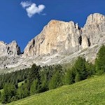 Blick von der Masare Hütte auf den Rosengarten