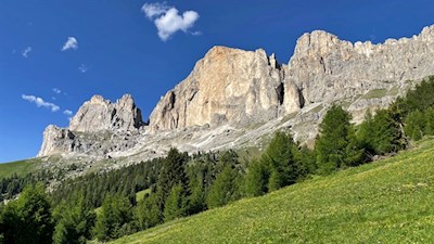 Blick von der Masare Hütte auf den Rosengarten