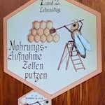 Liebevoll gestaltete Schautafeln säumen den Bienenweg