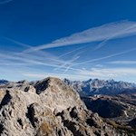 Blick ins Chedultal und auf den Sass Ciampac