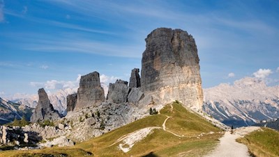 The rocky spires of the Cinque Torri
