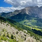 Ausblick während des Anstiegs auf den Vajolonpass