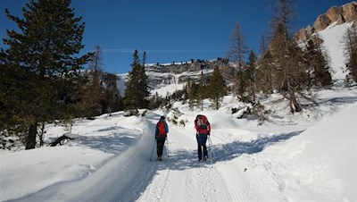 Auf dem nunmehr nahezu ebenen Weg zur Lavarellahütte