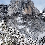 Blick auf die Hammerwand während des Anstiegs zum Hofer Alpl