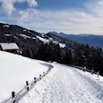 Auf dem Rückweg stechen die Geisler und die Langkofelgruppe ins Auge