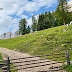Die Almhütte Messnerjoch gerät bereits in unser Blickfeld