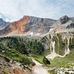 Blick von der Rossalm auf die nunmehr rot gefärbte Kleine Gaisl 