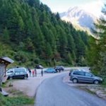Der Parkplatz auf der Fane Alm