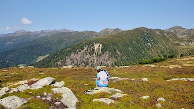 Ausblick von der Platte auf die Pfunderer Berge