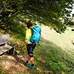 Längs des Weges laden Bänke zum Verweilen ein