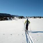 Durch die weiße Schneelandschaft auf das Rittner Horn