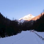 Abenddämmerung im winterlichen Vals