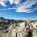 Auf dem Gipfel des Sas Ciampac